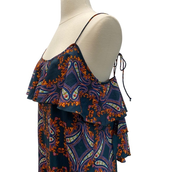 Bohemian Floral & Geo Print Maxi Dress With Loose Flowy Bodice By Hive & Honey - Picture 5 of 12